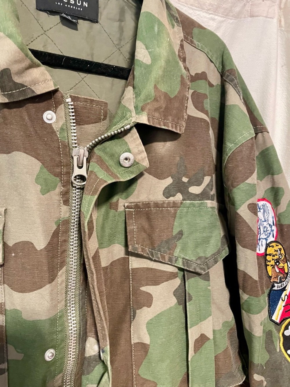 PacSun Women’s XL Camo Military Utility Jacket with Patches- EUC - Picture 6 of 9